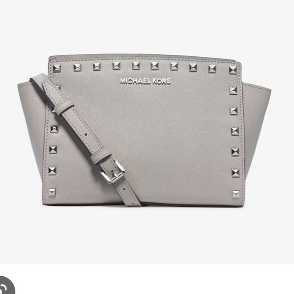 crossbody michael kors grey purse with studs - Picture 2 of 2